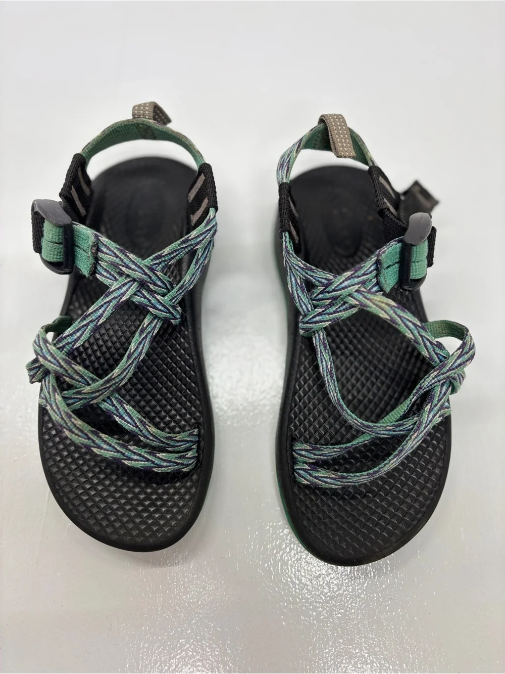 Chaco Kids Z/1 Sport Sandals Youth Size 13 Green Black Hiking Water Shoes